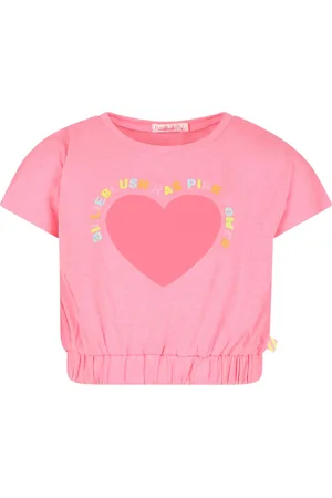 Billieblush Crop T-shirt For Girl With Heart And Logo