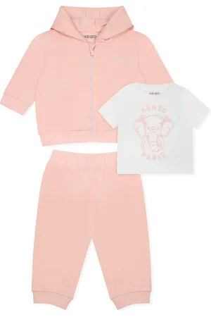 Kenzo Suit For Baby Girl With Elephant And Logo