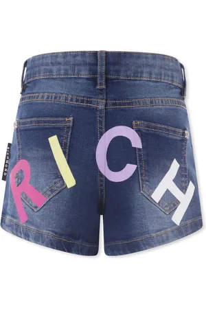 John Richmond Denim Shorts For Girl With Logo