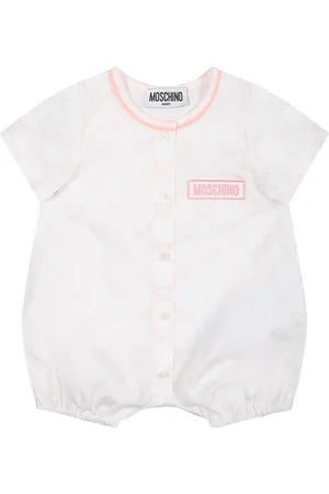 Moschino Romper For Baby Boy With Teddy Bear Pattern And Logo