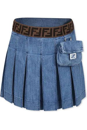 Fendi Blue Skirt For Girl With Ff
