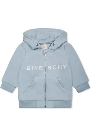 Givenchy Light Blue Sweatshirt For Baby Boy With White Logo