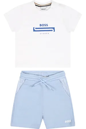 HUGO BOSS Light Blue Suit For Baby Boy With Logo