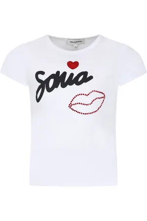 Sonia Rykiel Enfant T-shirt For Girl With Logo And Rhinestones