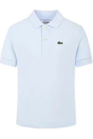 Lacoste Light Blue Polo Shirt For Kids With Crocodile
