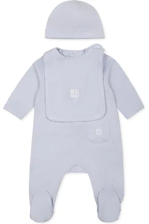 Givenchy Light Blue Romper Set For Baby Boy With Logo