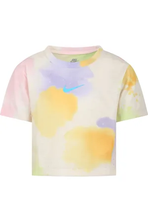 Nike Ivory T-shirt For Girl With Iconic Swoosh