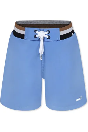 HUGO BOSS Light Blue Swim Shorts For Boy With Logo