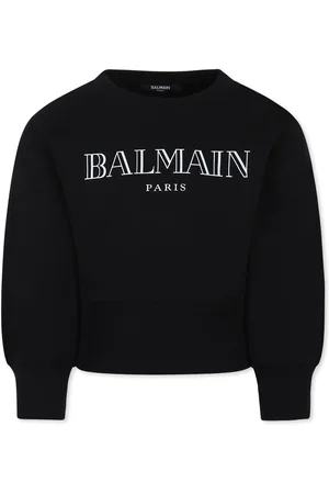 Balmain Crop Sweatshirt For Girl With Logo