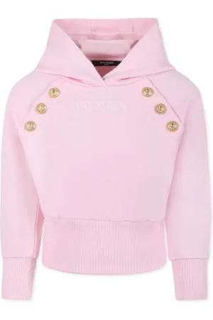 Balmain Crop Sweatshirt For Girl With Logo