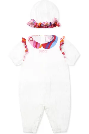 Puccini Romper For Baby Girl With Logo