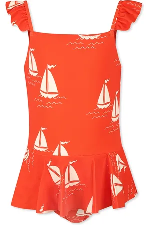 Mini Rodini Swimsuit For Girl With Sailboats