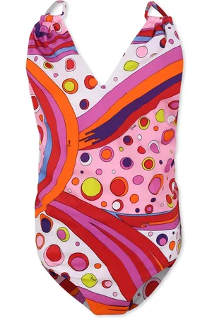 Puccini Swimsuit For Girl With Marble Print