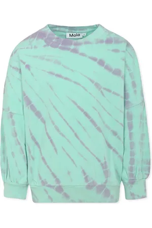 Molo Tie Dye Multicolor Sweatshirt For Girl With Logo