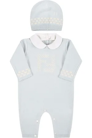 Fendi Light-blue Set For Baby Boy With Douple Ff