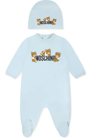 Moschino Light Blue Babygrow Set For Baby Boy With Teddy Bears