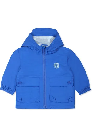 Timberland Light Blue Windbreaker Jacket For Baby Boy With Tree