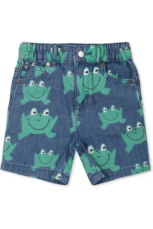 Stella McCartney Blue Shorts For Baby Boy With Frogs