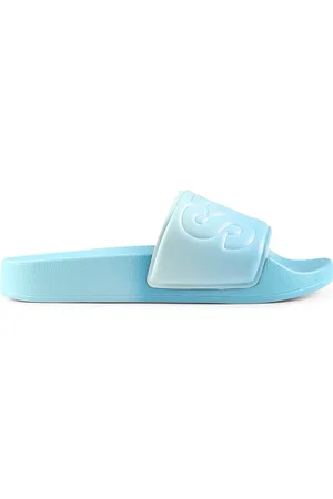 Stella McCartney Light Blue Slippers For Boy With Logo