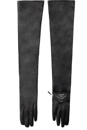 Prada Triangle-logo Zipped Pouch Long Gloves