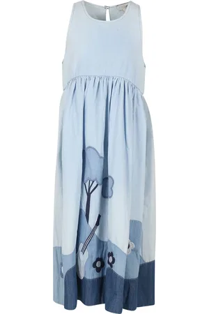 Stella McCartney Light Blue Dress For Girl With Flowers
