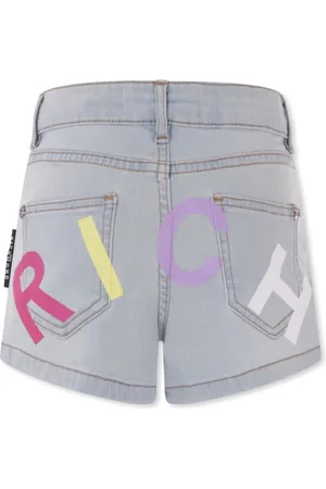 John Richmond Denim Shorts For Girl With Logo