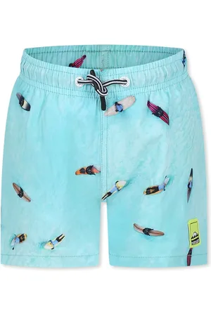 Molo Light Blue Swim Shorts Surfboard Print