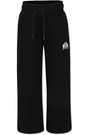 Msgm Balck Trousers For Boy With Logo