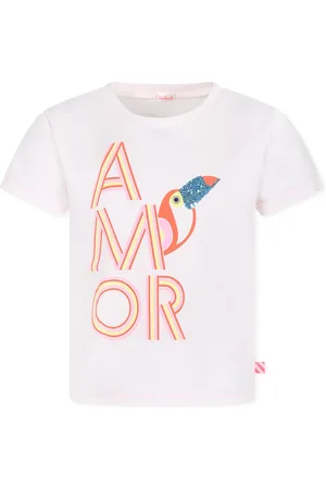 Billieblush Pink T-shir For Girl With Pelican Print