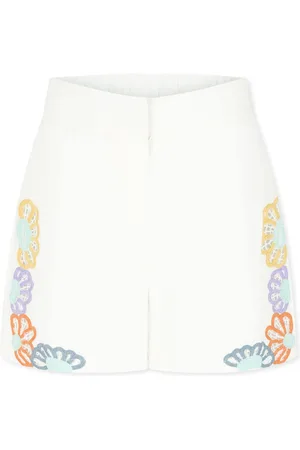 Stella McCartney Ivory Shorts For Girl With Flowers