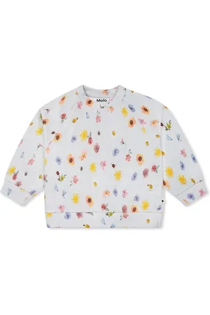 Molo Light Blue Sweatshirt For Baby Girl With Smiley