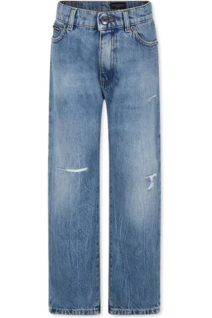 Dolce & Gabbana Blue Jeans For Boy With Logo