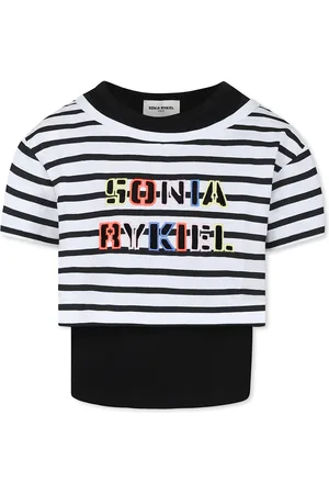 Sonia Rykiel Enfant Crop T-shirt For Girl With Logo