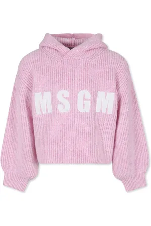 Msgm Crop Sweater For Girl With Logo