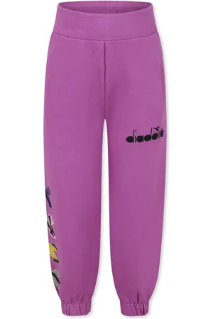Diadora Purple Trousers For Girl With Logo