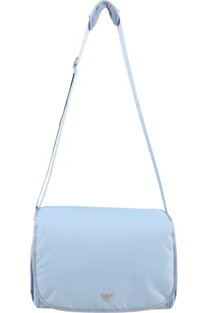Emporio Armani Light Blue Mum Bag For Baby Boy With Logo