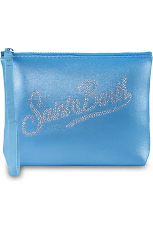 MC2 SAINT BARTH Light Blue Clutch Bag For Girl With Logo