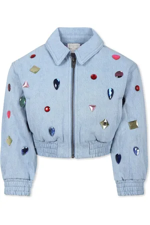 Stella McCartney Light Blue Jacket For Girl With Gems