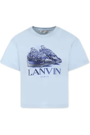 Lanvin Light Blue T-shirt For Boy With Curb Sneakers