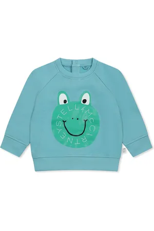 Stella McCartney Light Blue Sweatshirt For Baby Boy With Frog