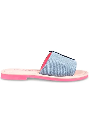 Billieblush Light Blue Slippers For Girl With Unicorn