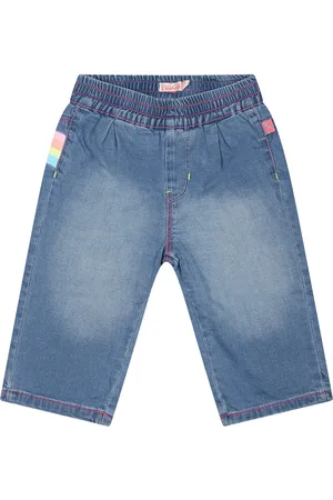 Billieblush Blue Jeans For Baby Girl With Print