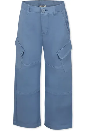 Dondup Light Blue Trousers For Boy With Logo