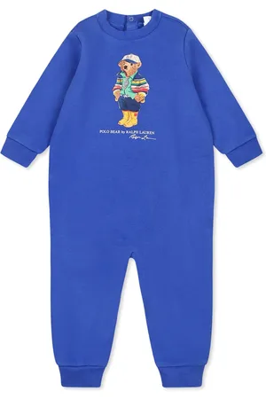 Ralph Lauren Light Babygrow For Baby Boy With Polo Bear