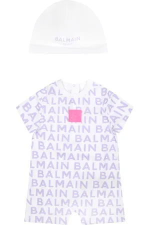 Balmain Purple Set For Baby Girl With Logo