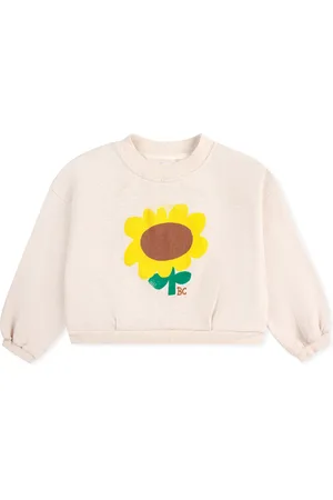 Bobo Choses Crop Sweatshirt For Girl With Sunflower