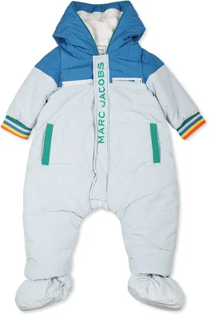Marc Jacobs Light Blue Down Jacket For Baby Boy With Logo