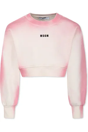 Msgm Crop Sweatshirt For Girl With Logo