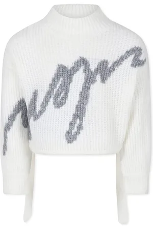 Msgm Crop Sweater For Girl With Logo