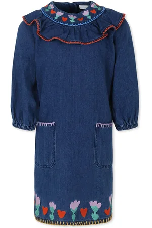 Stella McCartney Blue Dress For Girl With Flowers